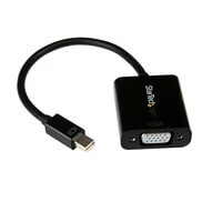 StarTech.com Mini DisplayPort to VGA Adapter - Active Mini DP to VGA Converter - 1080p Video - mDP or Thunderbolt 1/2 Mac/PC to VGA Monitor/Projector/Display - mDP 1.2 to VGA Dongle - Black - 0.18 m - Mini DisplayPort - VGA (D-Sub) - Male - Female - Strai
