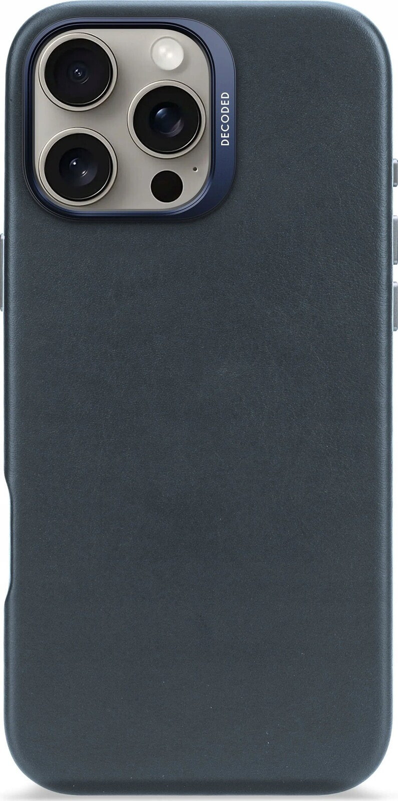 Decoded Decoded Leather Backcover - skórzana obudowa ochronna do iPhone 16 Pro Max kompatybilna z MagSafe (navy)