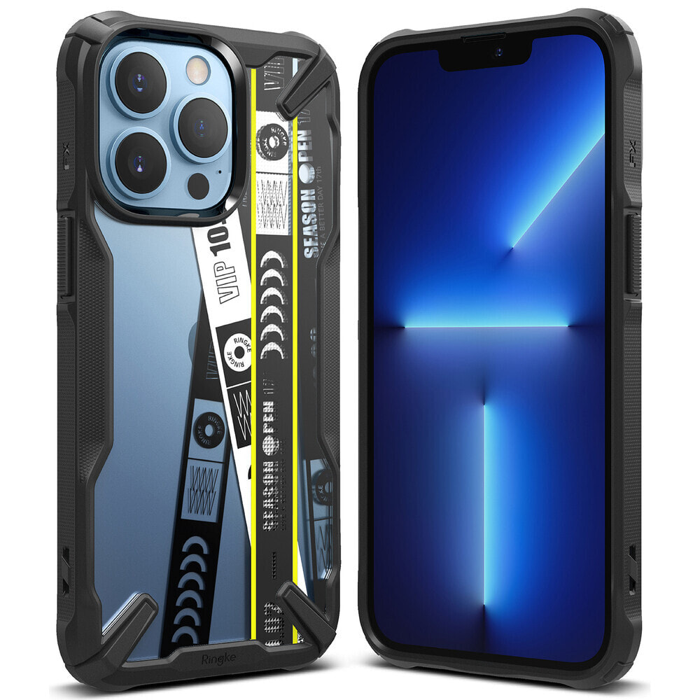 Etui pancerny pokrowiec z ramką iPhone 13 Pro Max Fusion X Design Ticket band czarny