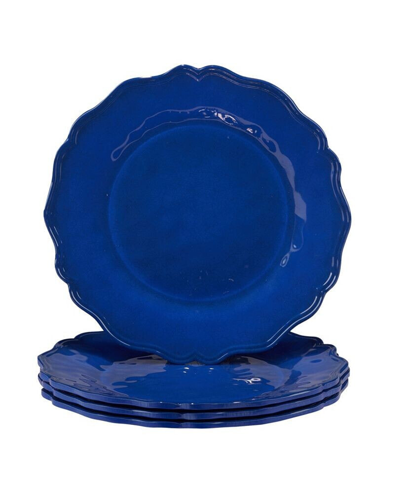 Certified International blue Indigo Crackle Set of 4 Dinner Plate 11