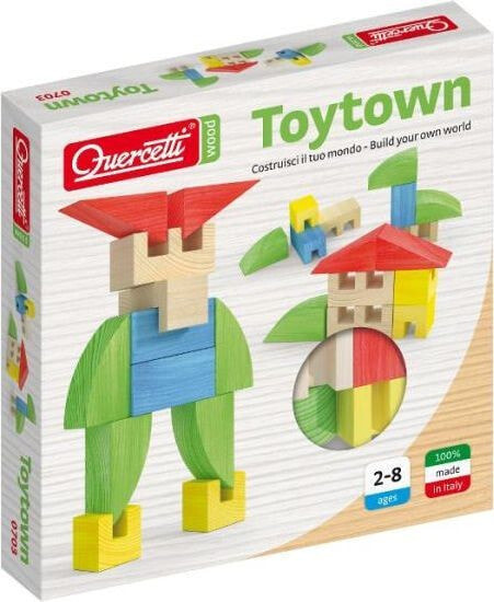 Quercetti Toytown wooden blocks 15el. (040-0703)
