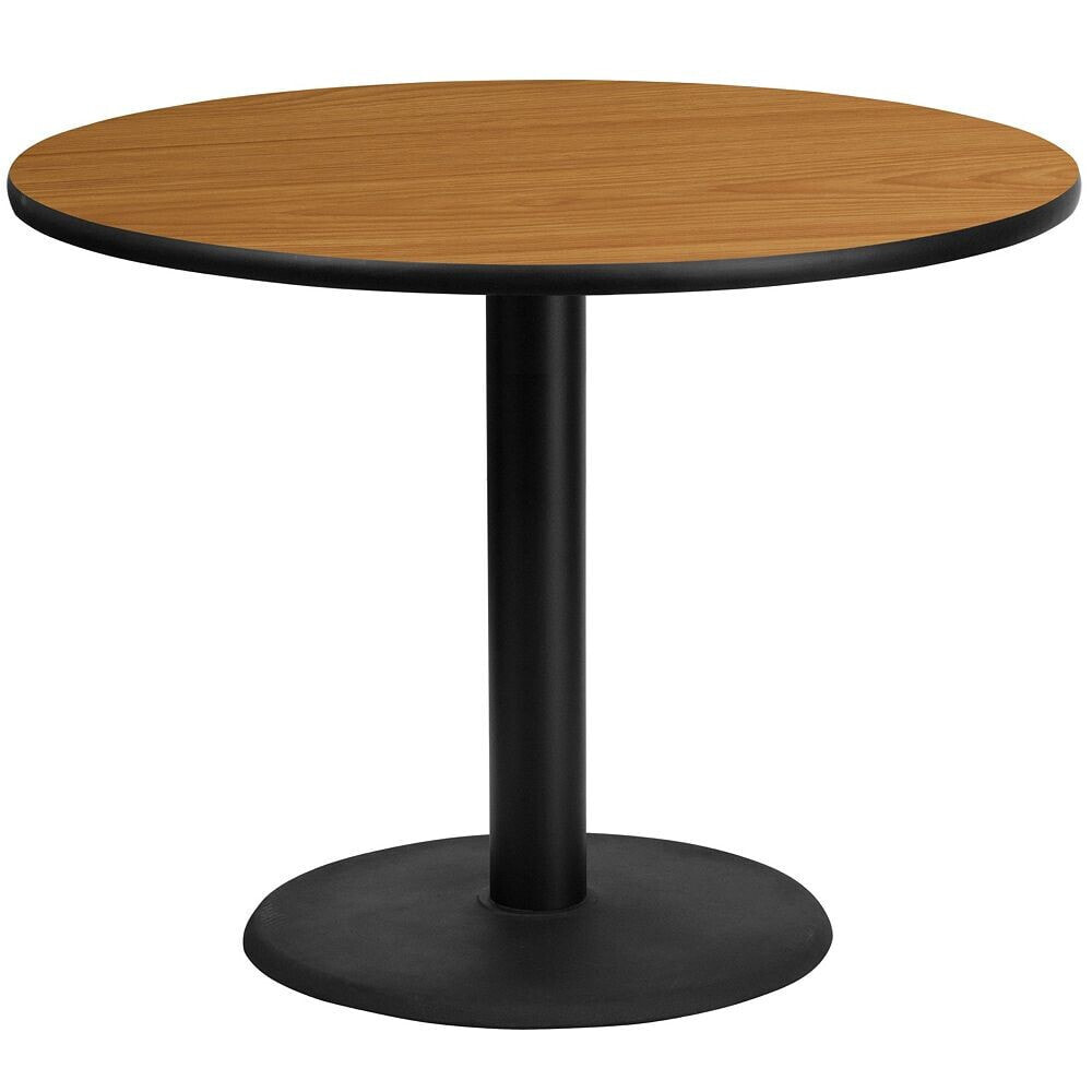 Flash Furniture 42'' Round Natural Laminate Table Top With 24'' Round Table Height Base