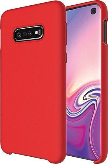 чехол силиконовый красный Samsung S10 Plus