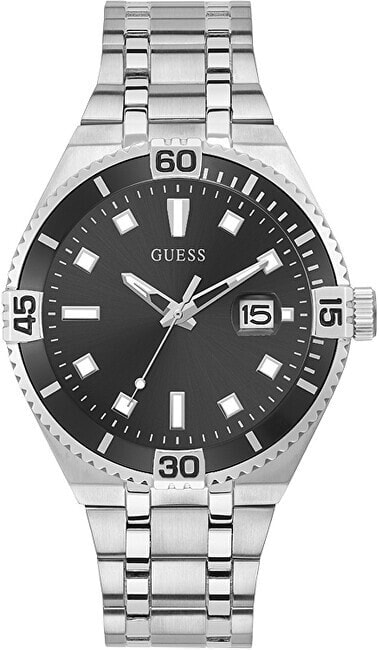 Мужские наручные часы с серебряным браслетом Guess Premier GW0330G1