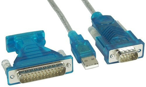 InLine 33396 кабельный разъем/переходник USB A Sub D Прозрачный