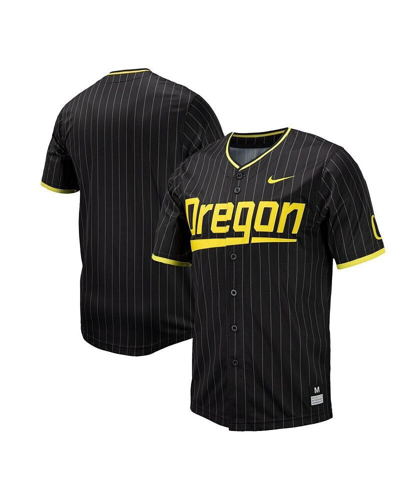 Nike men's Black Oregon Ducks Pinstripe Replica Baseball Jersey