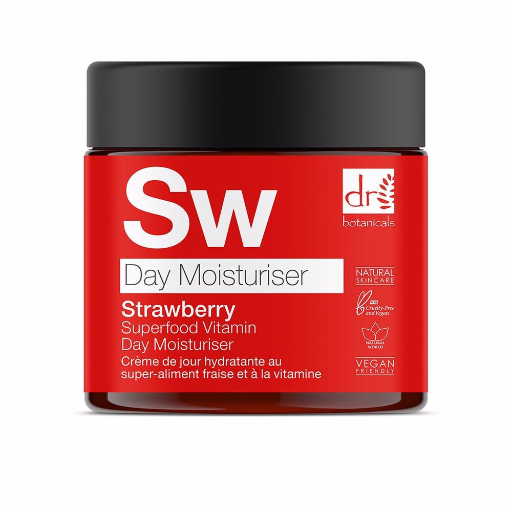 Dr Botanicals Strawberry Superfood Day Moisturiser Натуральный увлажняющий дневной крем с клубникой и витамином С 60 мл