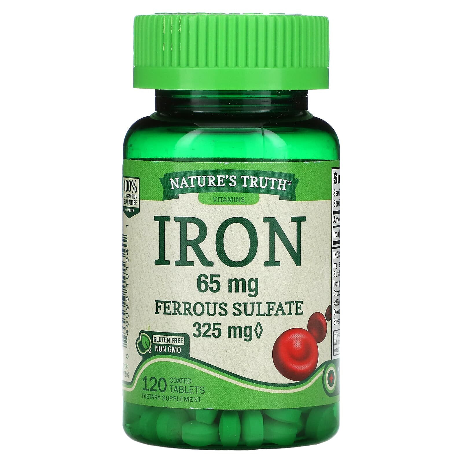 Iron, 65 mg, 120 Coated Tablets