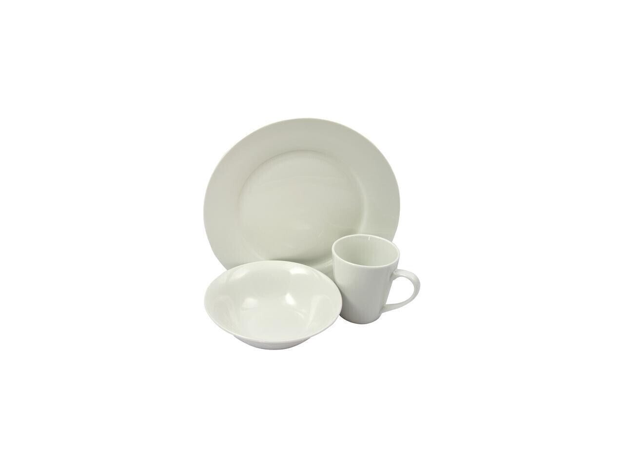 Gibson 118321.12 Noble Court Fine Ceramic 12 Piece Dinnerware Set, White