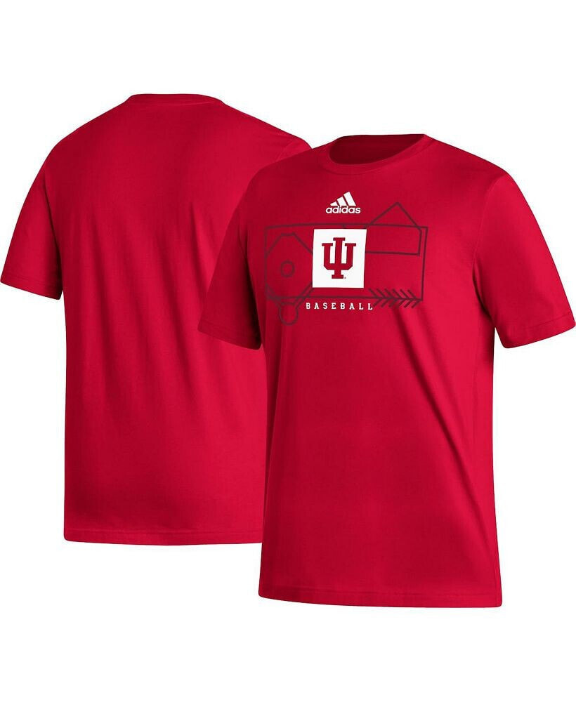 adidas men's Crimson Indiana Hoosiers Locker Lines Baseball Fresh T-shirt