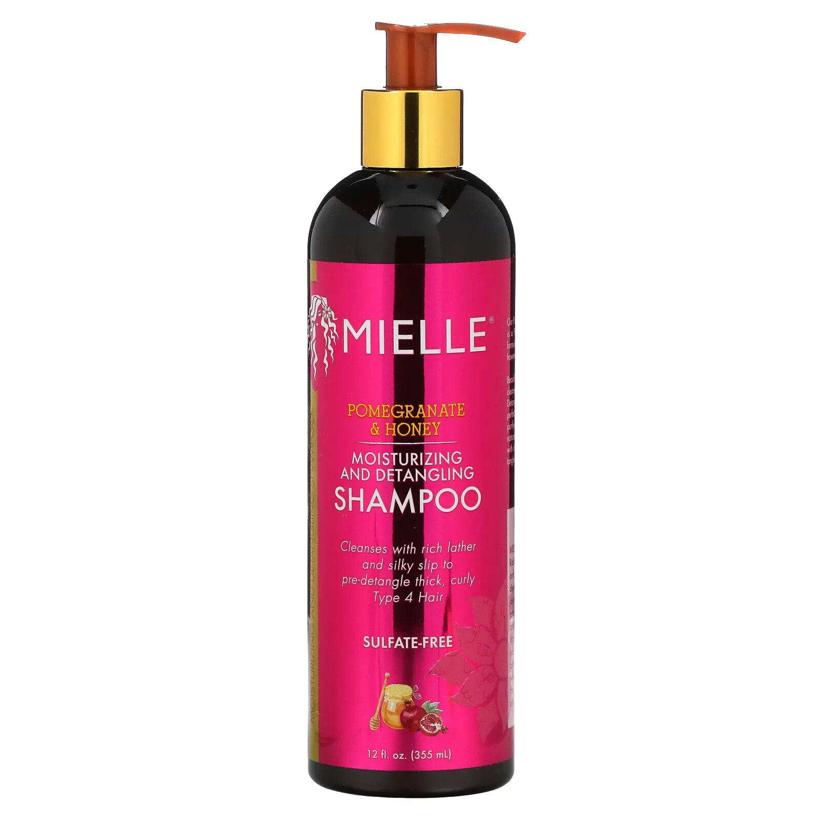 Mielle, Увлажняющий шампунь для распутывания волос, гранат и мед, 355 мл (12 жидк. Унций)
