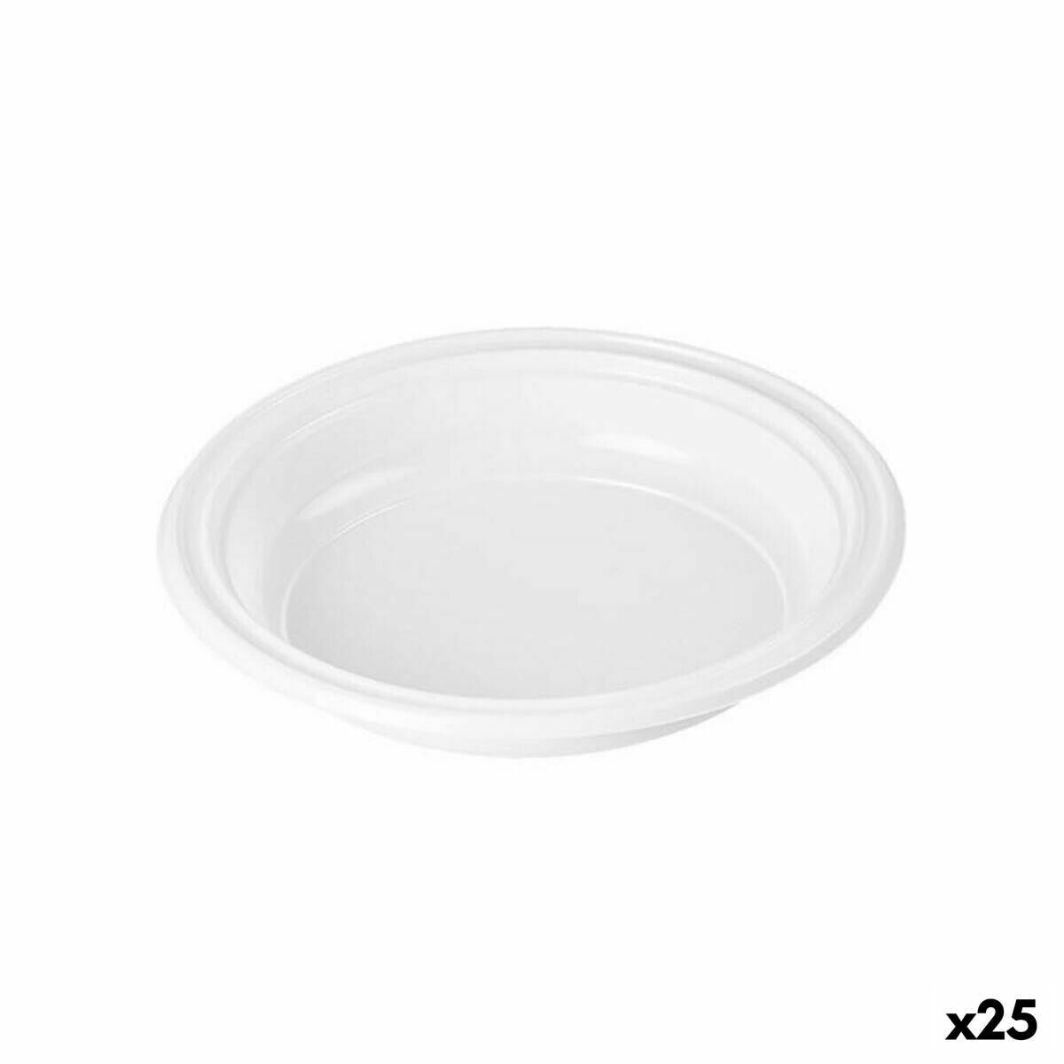 Set of reusable plates Algon White Plastic 20,5 x 20,5 x 3 cm (24 Units)