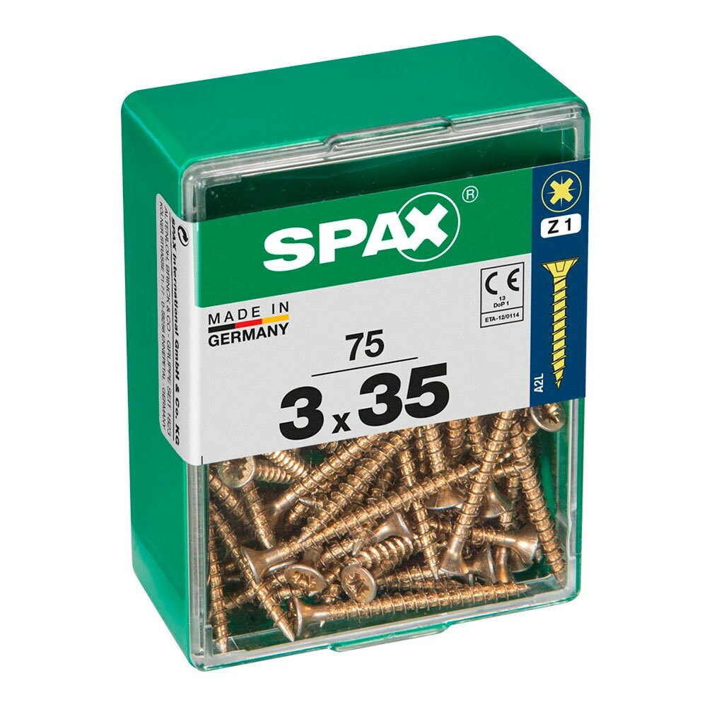 SPAX Yellox 3.0x35 mm Flat Head Wood Screw 75 Units