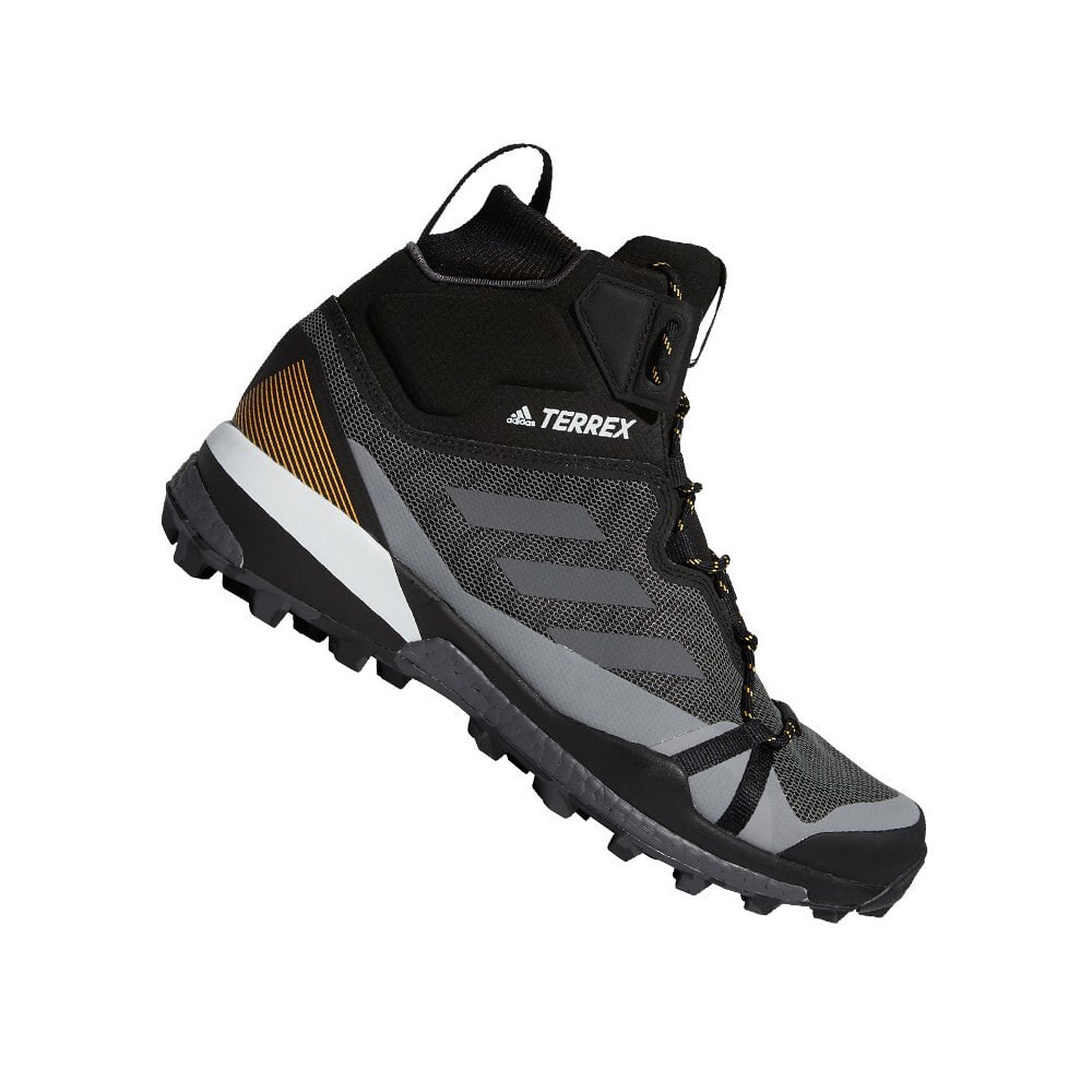 Мужские кроссовки спортивные треккинговые черные текстильные высокие демисезонные Adidas Terrex Skychaser LT Mid Gtx