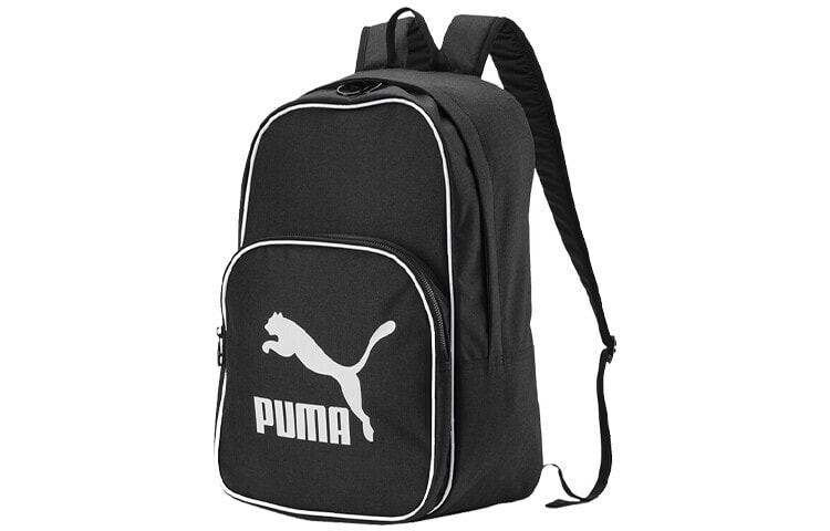 PUMA Logo印花运动 涤纶 书包背包双肩包 男女同款 黑色 / Рюкзак Puma Logo Accessories 076652-01