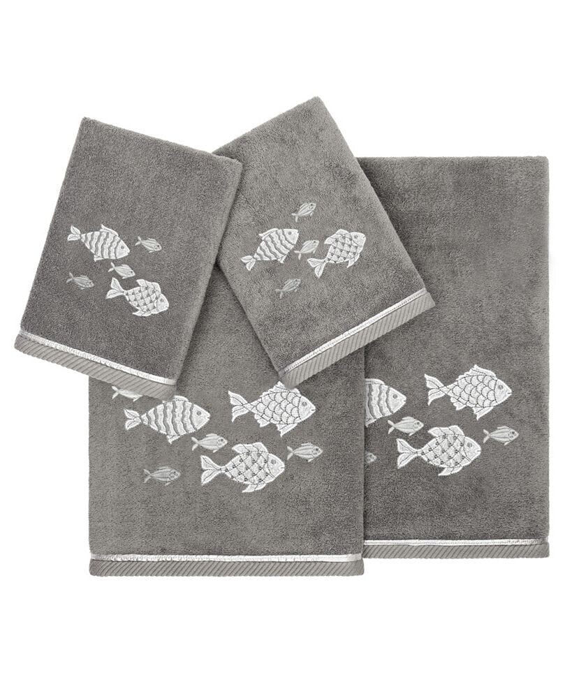 Linum Home textiles Turkish Cotton Figi Embellished Bath Towel Set, 2 Piece