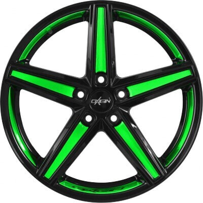 Колесный диск литой Oxigin 18 Concave black foil neon green 10x22 ET40 - LK5/120 ML76.9