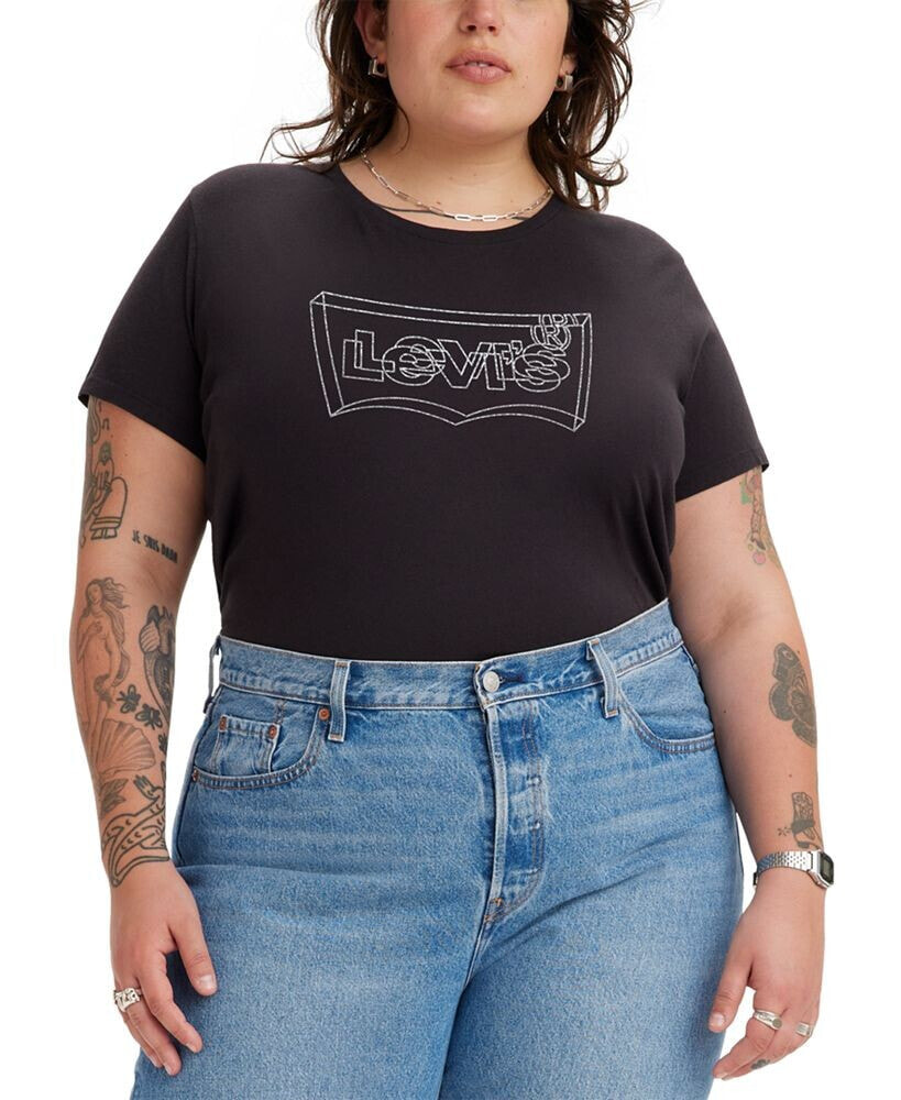 Levi's trendy Plus Size Batwing Perfect Graphic Logo T-Shirt