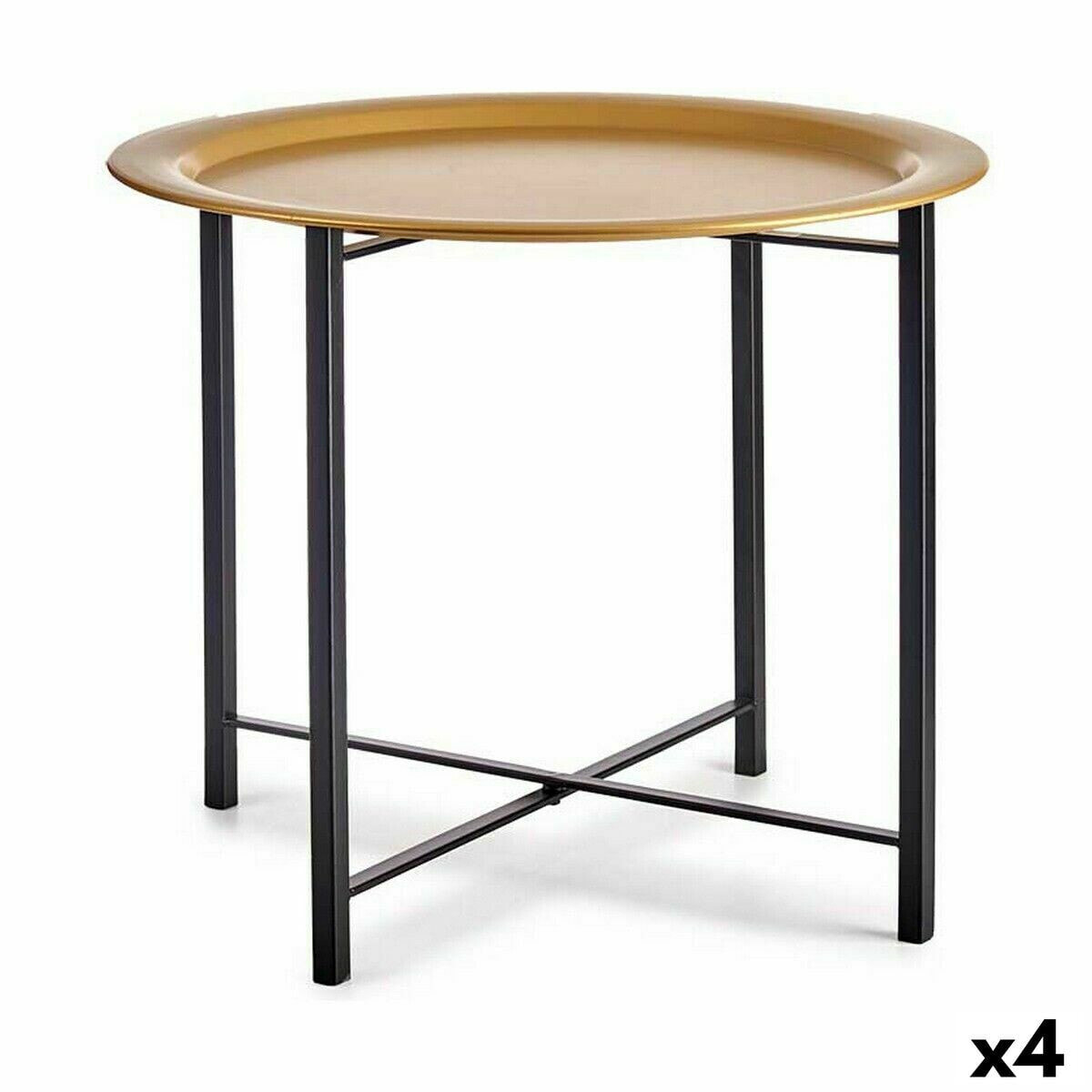 Side table Black Golden Metal 52,5 x 44 x 52,5 cm (4 Units)