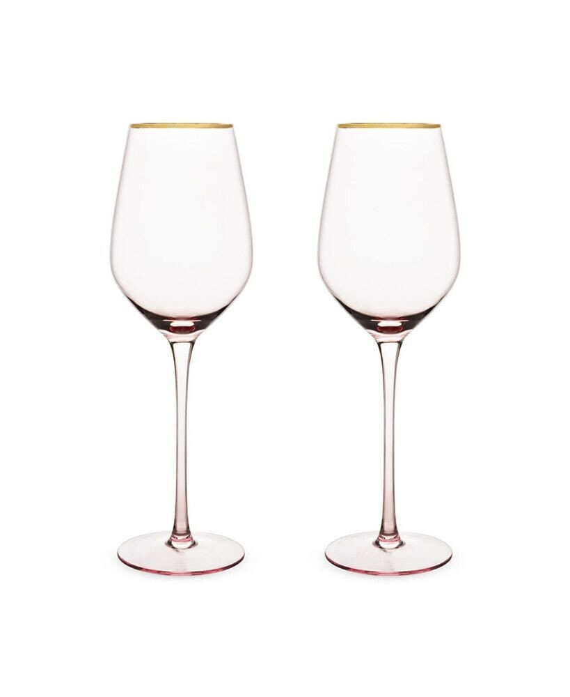 Twine rose Crystal White Wine Glass, Set of 2