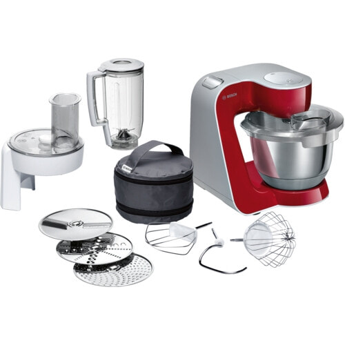 Bosch MUM58720 кухонная комбайн 3,9 L Серый, Красный, Нержавеющая сталь 1000 W