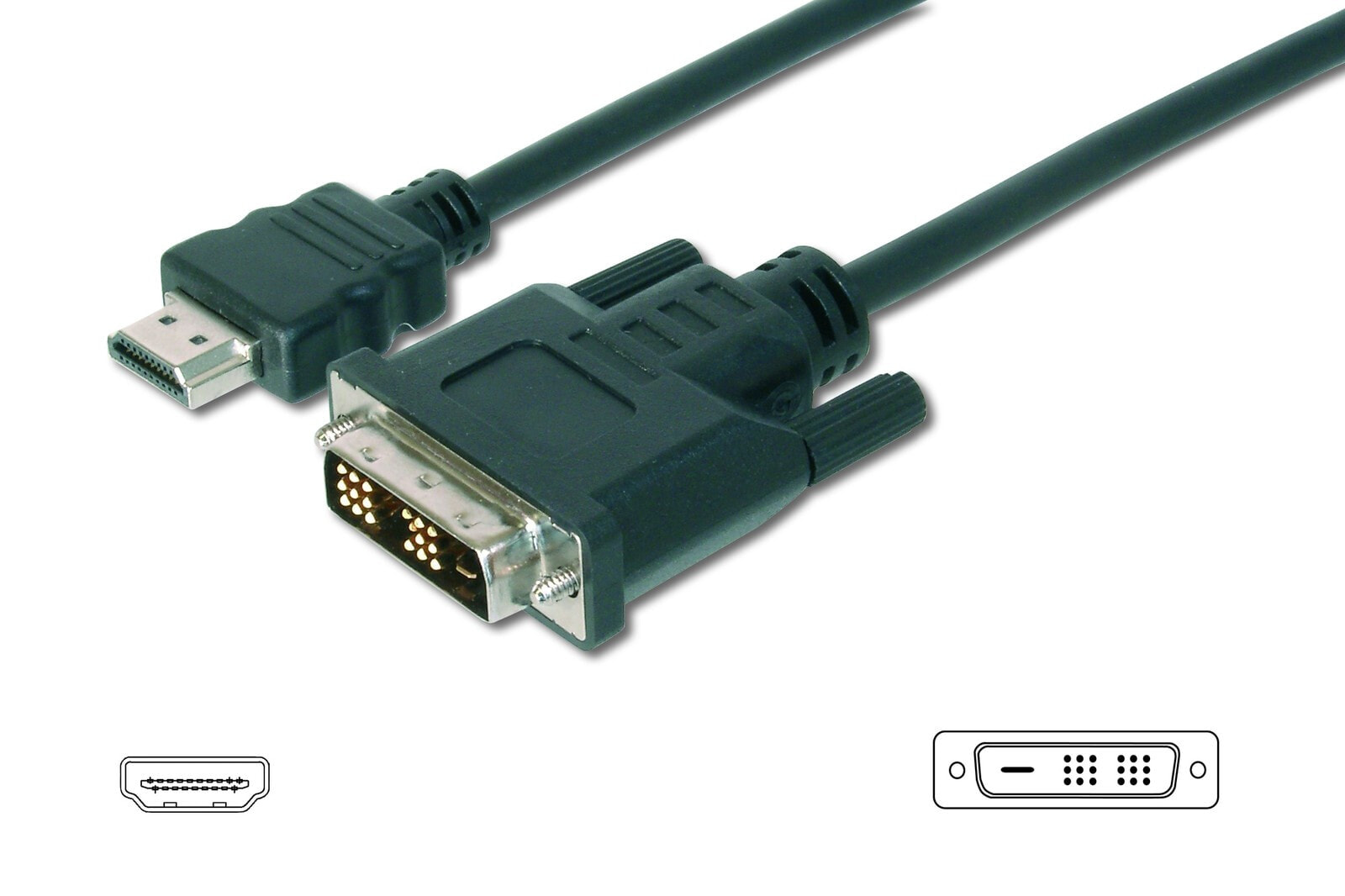 ASSMANN Electronic AK-330300-050-S кабельный разъем/переходник DVI-D HDMI type A Черный