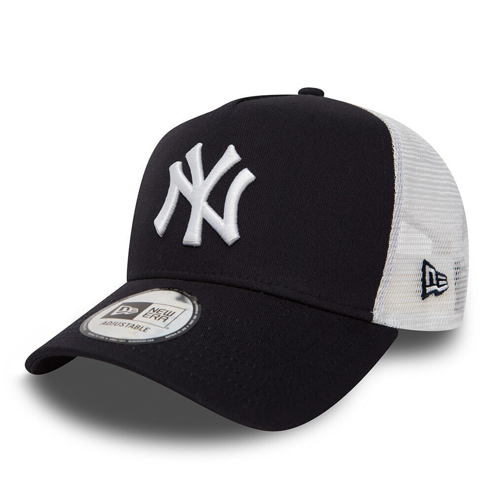 Мужская бейсболка черная с логотипом с сеткой New Era New York Yankees Clean A