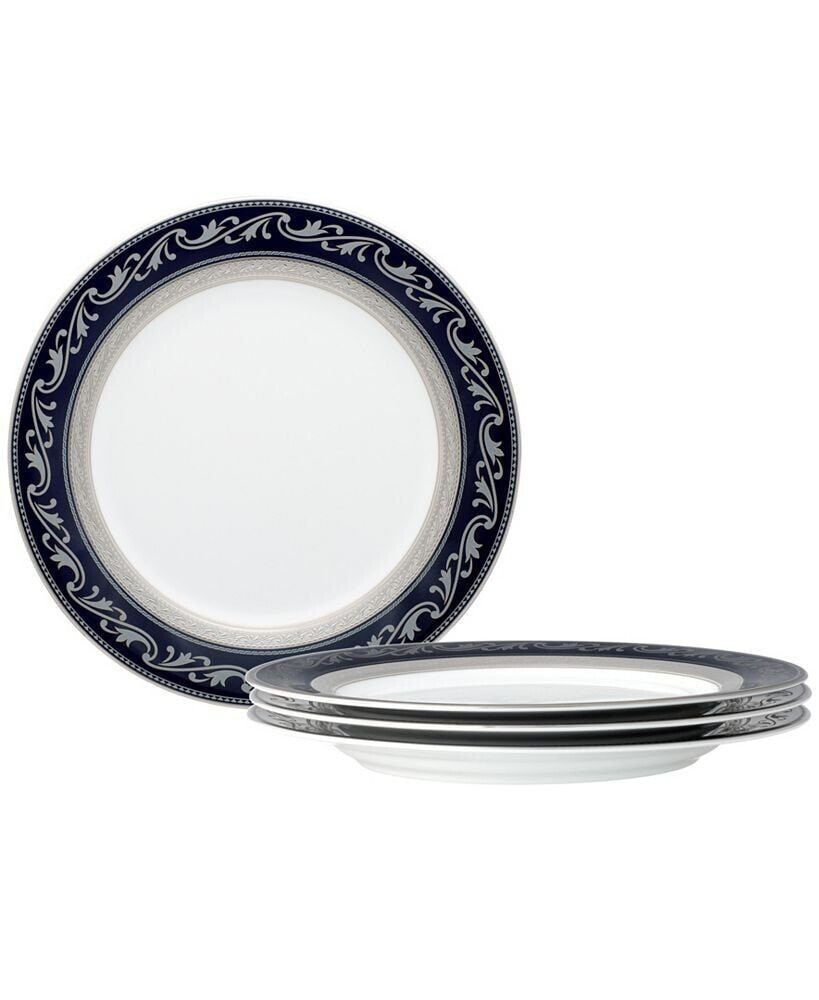 Crestwood Cobalt Platinum Set of 4 Accent Plates, Service For 4