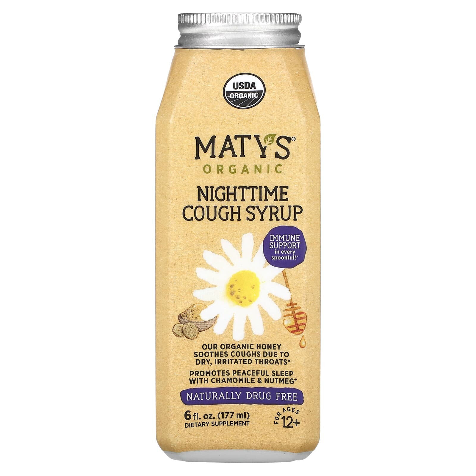 Maty's, Органический ночной сироп от кашля, для детей от 12 лет, 177 мл (6 жидк. Унций)