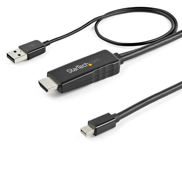 Кабельный разъем/переходник  StarTech.com HD2MDPMM1M  1 m HDMI Тип A (Стандарт) Mini DisplayPort Черный