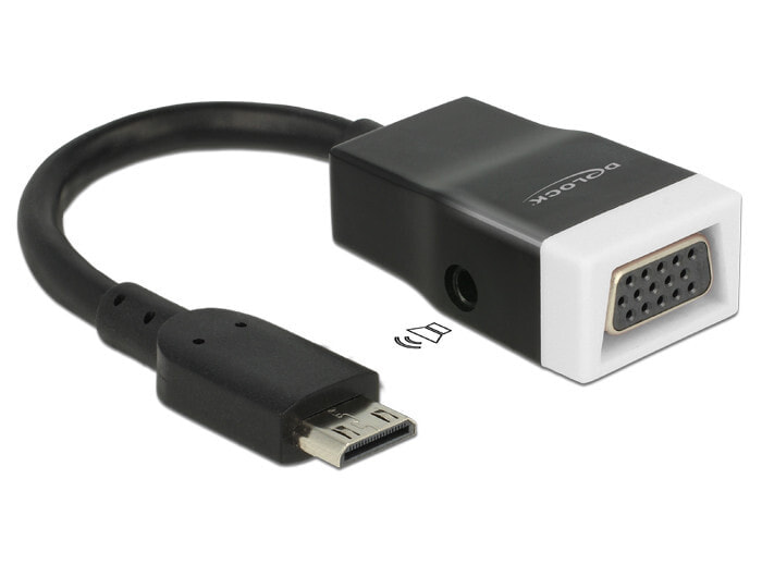 DeLOCK 65588 кабельный разъем/переходник HDMI-mini C VGA, 3.5mm Черный