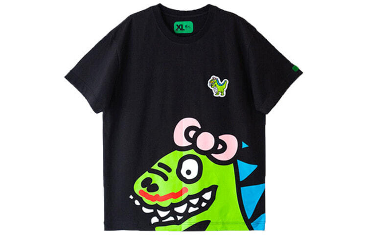 Corade 口红恐龙妹妹直筒T恤 男女同款 黑色 / Футболка Corade T Featured Tops T-Shirt (арт. 46202111) -