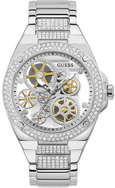 Мужские наручные часы с серебряным браслетом Guess Big Reveal GW0323G1