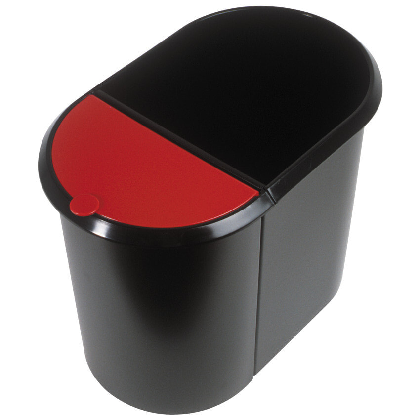 Helit H6103992 мусорный контейнер Oвальный Черный, Красный Пластик