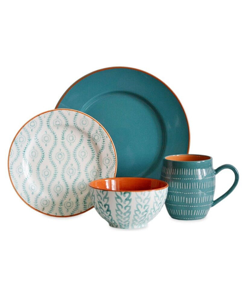 Tangiers 16 Piece Dinnerware Set, Service for 4