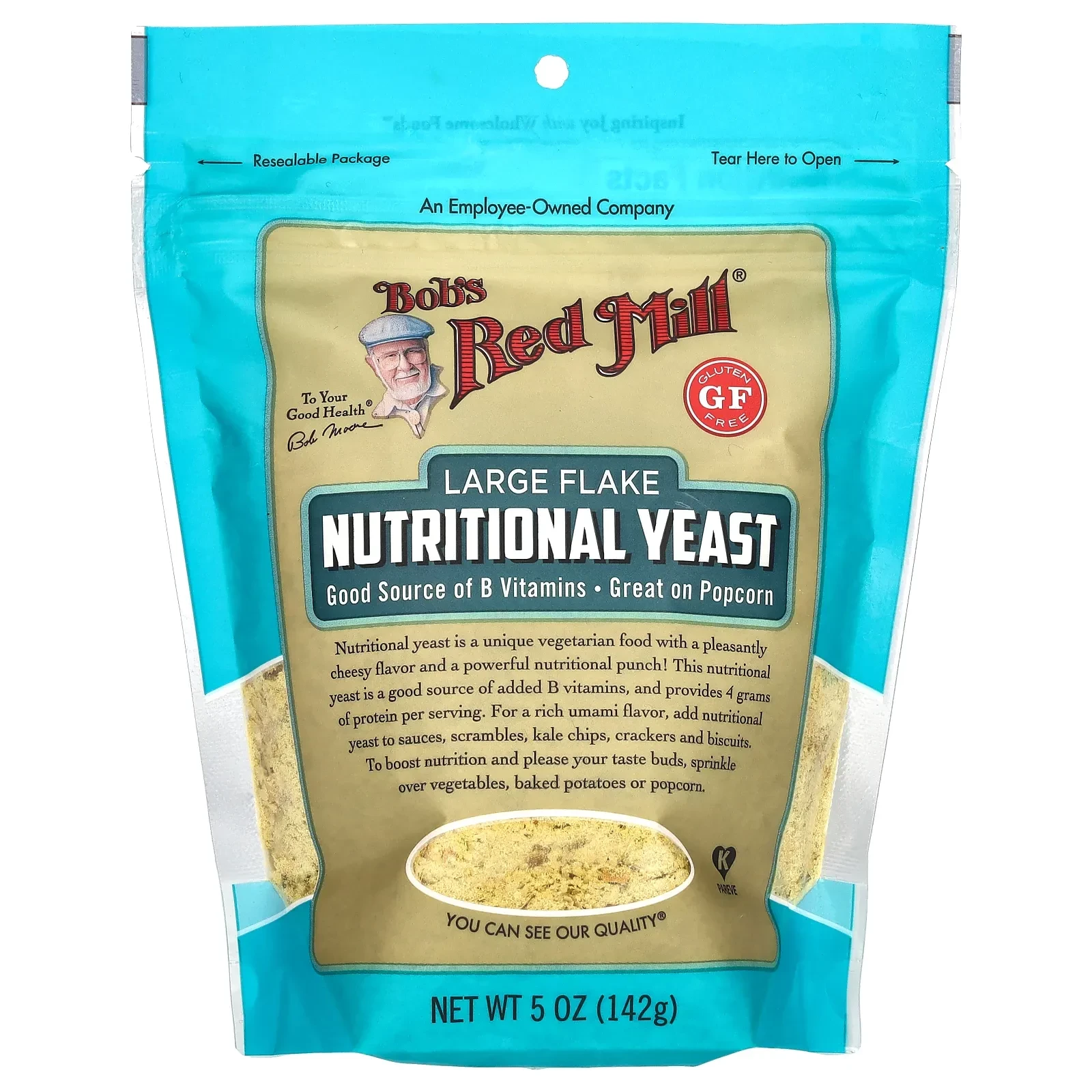 Large Flake Nutritional Yeast, Gluten Free, 5 oz (142 g)