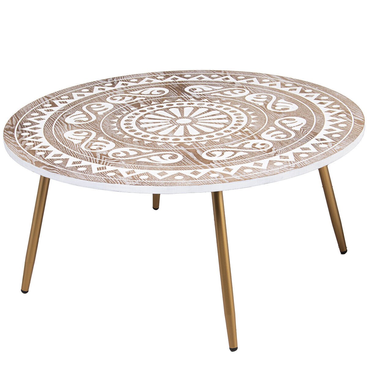 Centre Table Alexandra House Living White Brown Metal 90 x 42 x 90 cm