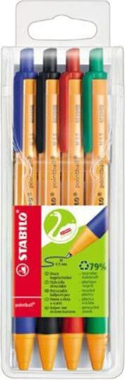 Письменная ручка Corex Długopisy STABILO pointball, 4 kolory w etui (6030/4)