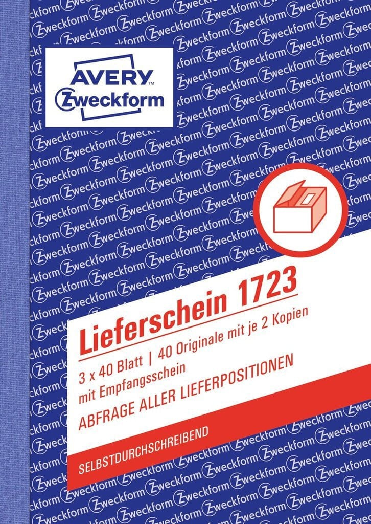 Avery 1723 бухгалтерский бланк/книга A6 40 страниц