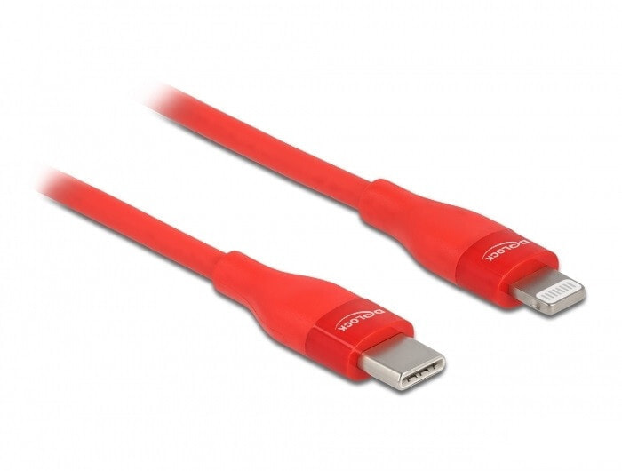 Компьютерный разъем или переходник Delock Data and charging cable USB Type-C to Lightning for iPhone, iPad and iPod red 2 m MFi