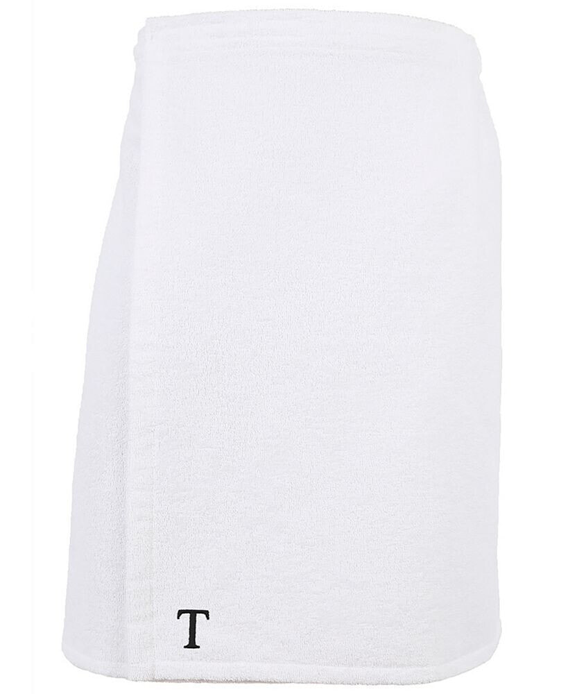 Linum Home 100% Turkish Cotton Terry Personalized Men's Bath Wrap - White