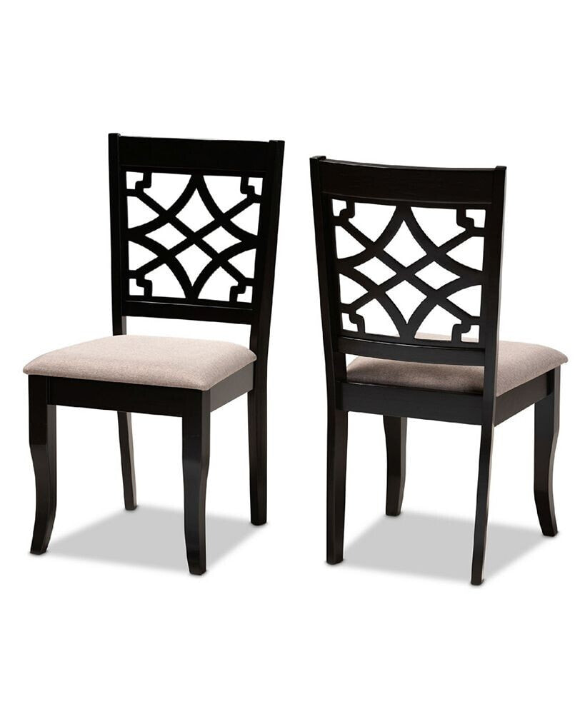 Baxton Studio mael Modern and Contemporary Fabric Upholstered 2 Piece Dining Chair Set