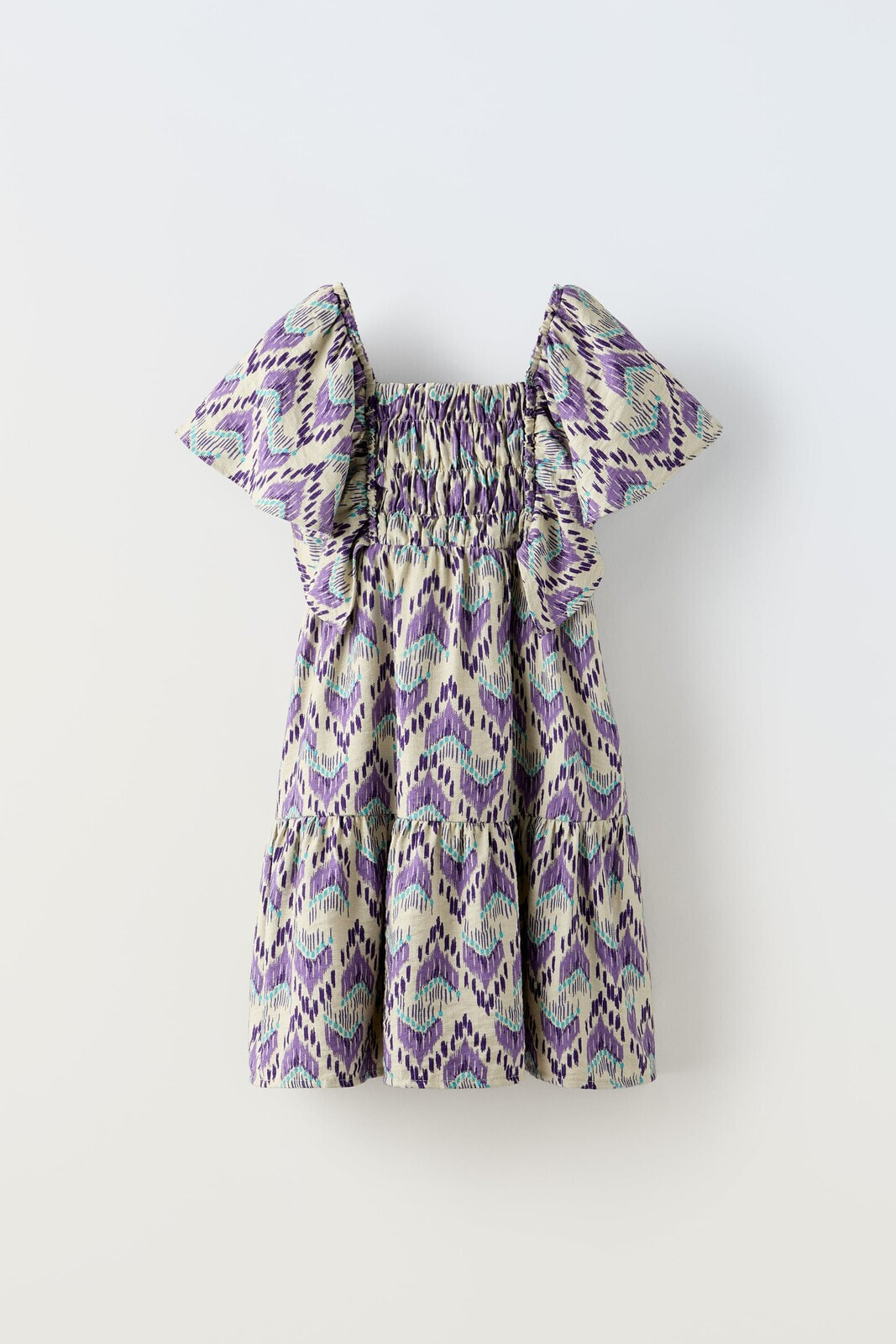 Printed dress with elastic