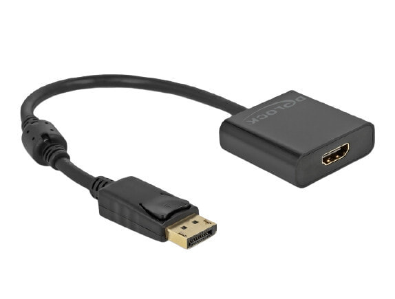 Компьютерный разъем или переходник DeLOCK Adapter DisplayPort 1.2 male to HDMI female 4K Active black, 0.2 m, DisplayPort, HDMI, Male, Female, 3840 x 2160 pixels
