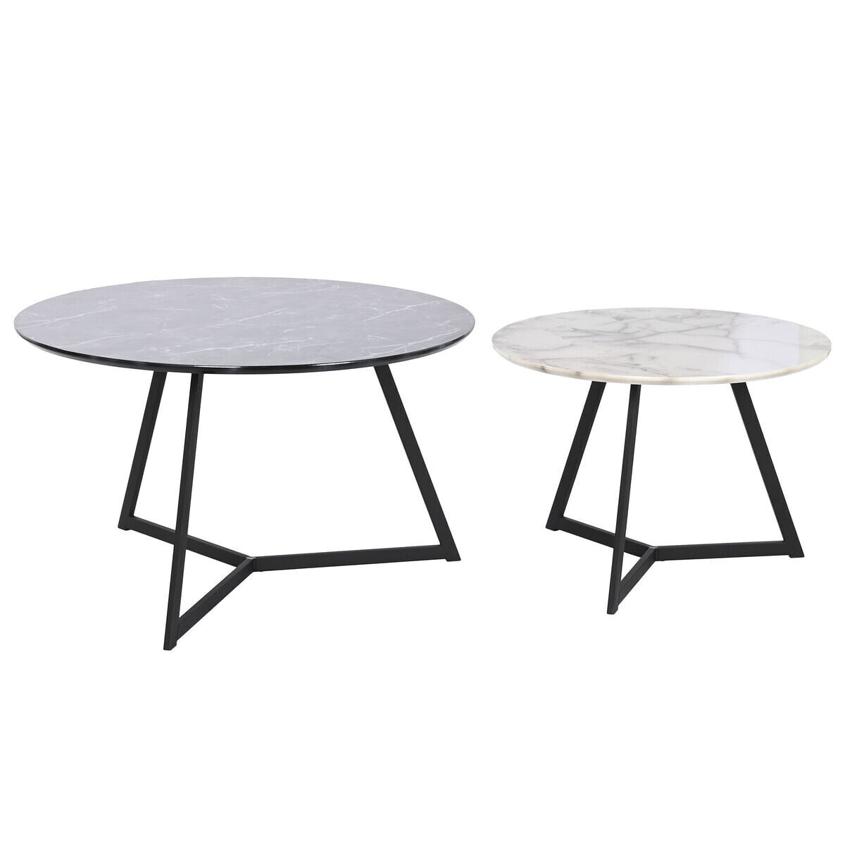 Set of 2 tables DKD Home Decor Black 80 x 80 x 47,5 cm