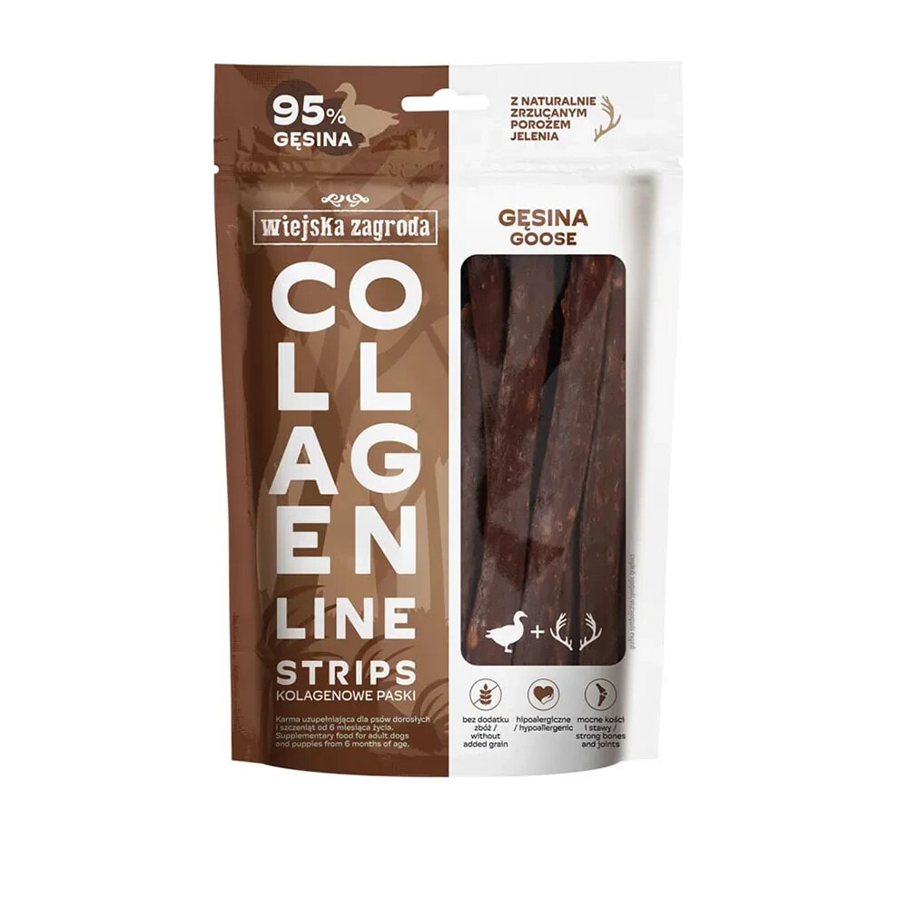 WIEJSKA ZAGRODA Collagen Line Collagen stripsgoose dog treat 100g