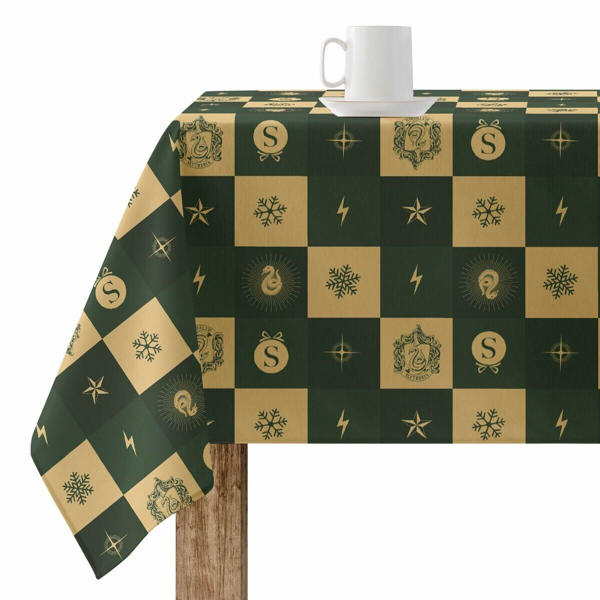 Stain-proof resined tablecloth Harry Potter Slytherin 100 x 140 cm