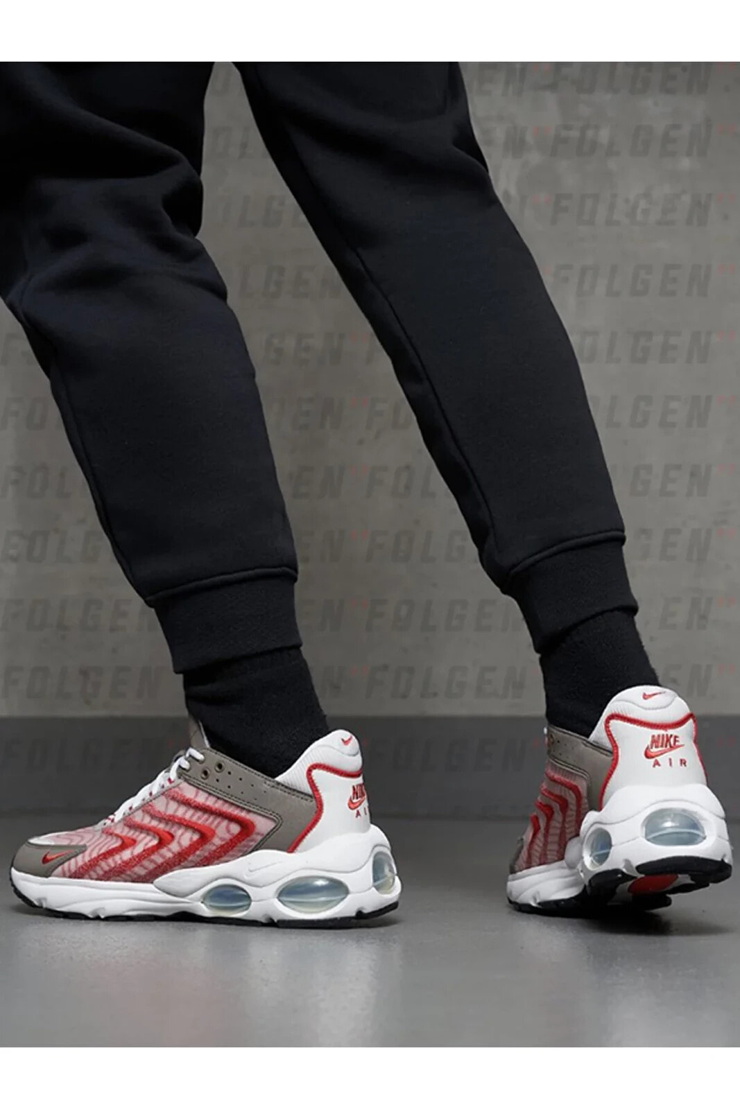 Air Max TW Street Style Plain Logo Red Clay Sneakers Beyaz Erkek Günlük Spor Ayakkabı