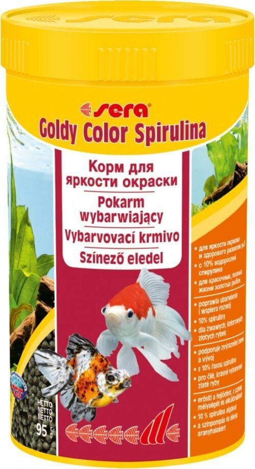 Корм для рыб Sera Goldy Color Spirulina Nature 250 ml, granulat - pokarm dla złotych rybek
