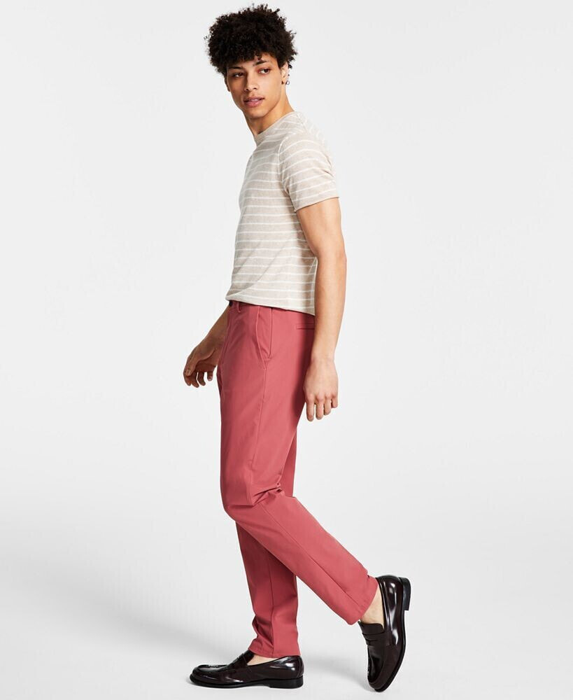 Mens Slim Fit Tech Solid Performance Dress Pants Calvin Klein Цвет:Красный; Размер: 33x32 купить от 3908 рублей в интернет-магазинеShopoTam.com, мужские брюки Calvin Klein